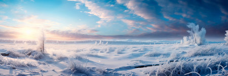 A wintry scene where textures mimic the glistening frost and snow, setting the stage for a holiday wonderland. Generative AIの素材