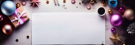 A goal-setting theme with a top view background and copy space for New Year's resolutions and personal goals. Generative AIの素材