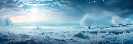 A wintry scene where textures mimic the glistening frost and snow, setting the stage for a holiday wonderland. Generative AIの素材