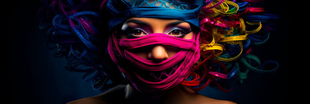 Masked Vulnerability: A concept that delves into the idea of masking one's vulnerability and true feelings in order to cope with mental health challenges. Generative AIの素材