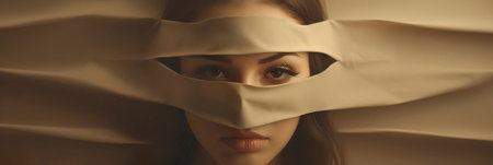 Masked Vulnerability: A concept that delves into the idea of masking one's vulnerability and true feelings in order to cope with mental health challenges. Generative AIの素材