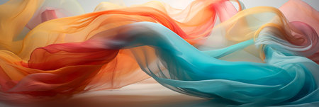 Futuristic Silk Spectacle of the abstract silk fabric with waves in a futuristic context, Generative AIの素材