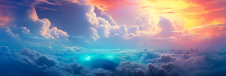 weather where clouds and storms express their emotions through color and form. Generative AIの素材