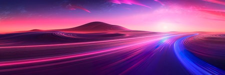 Wave Journey An imaginative of the gradient as waves carrying the journey through time. Generative AIの素材