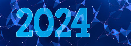 holiday web banner Happy New Year 2024の写真素材