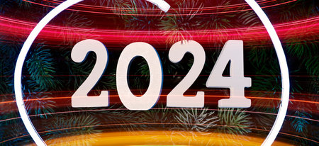 holiday web banner Happy New Year 2024の写真素材