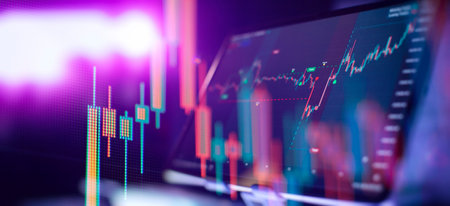 Working as an online trading broker from home. Internet workの写真素材