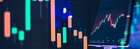 Financial chart with up trend line graph. Wealth management with risk diversification