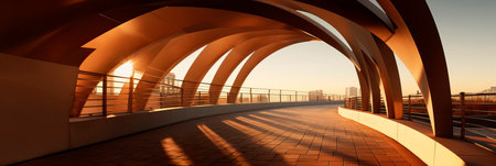 architectural shadow background with abstract bridge abutments, showing the dynamic and artistic nature of shadows. Generative AIの素材