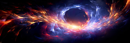 Dreamlike Astral Whirlwind composed of dreamlike fractals and a central starburst, evoking a sense of wonder. Generative AIの素材