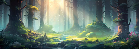 magical story of a mystical forest filled with secrets. Generative AIの素材