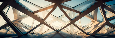 abstract architectural shadows creating geometric patterns and forms, adding a sense of modernity and complexity. Generative AIの素材