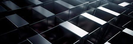stark metallic background with shadows forming a precise and intricate pattern for a minimalist aesthetic. Generative AIの素材