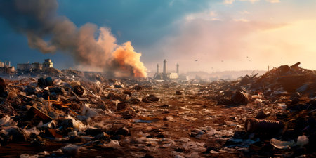 challenges of overflowing landfills and the importance of waste reduction and recycling. Generative AIの素材