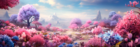 garden filled with fragrant hyacinths in various spring colors, evoking the sensory delights of the season. Generative AIの素材