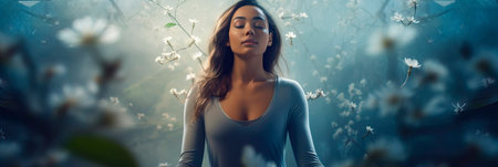 individuals practicing mindful breathing exercises for mental clarity and focus. Generative AIの素材