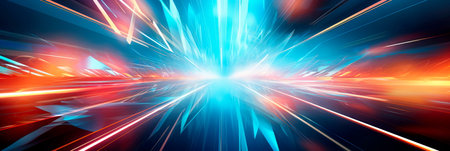 network of rapid connections and purposeful movements through dynamic arrows in a geometric landscape. Generative AIの素材