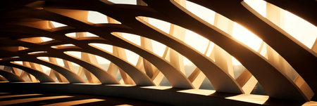 architectural shadow background with abstract bridge abutments, showing the dynamic and artistic nature of shadows. Generative AIの素材