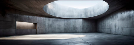 Celebrating the elegance and sophistication found in the simplicity of concrete walls under varying light conditions. Generative AIの素材