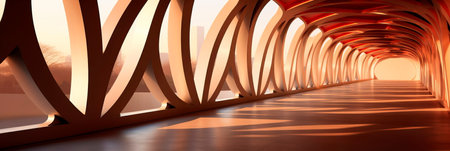architectural shadow background with abstract bridge abutments, showing the dynamic and artistic nature of shadows. Generative AIの素材