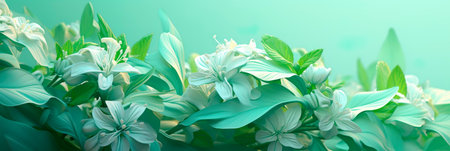 background with a fresh and minty color palette, reminiscent of the rejuvenating and invigorating vibes of spring. Generative AIの素材