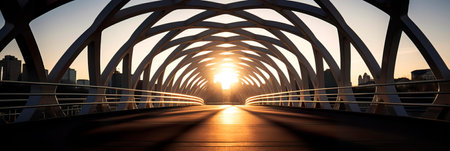 architectural shadow background with abstract bridge abutments, showing the dynamic and artistic nature of shadows. Generative AIの素材