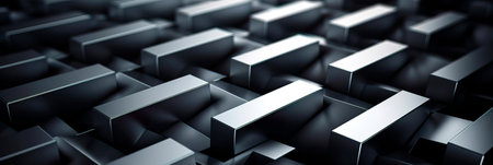 stark metallic background with shadows forming a precise and intricate pattern for a minimalist aesthetic. Generative AIの素材