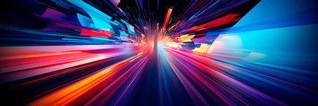 network of rapid connections and purposeful movements through dynamic arrows in a geometric landscape. Generative AIの素材