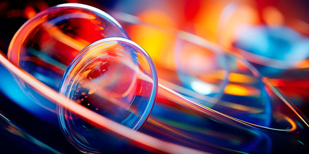 abstract lines and circles harmonize in a kinetic danceの素材