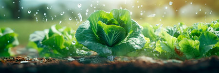 Role of water in agriculture, showing sustainable farming practices and the importance of water in food production.の素材