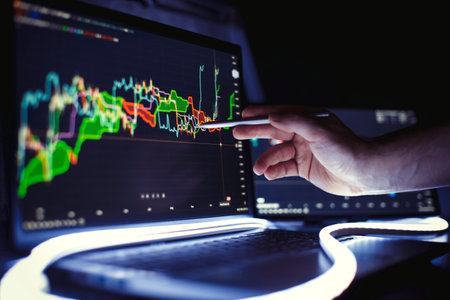 Analysis for professional technical analysis on the monitor of a computer. Fundamental and technical...