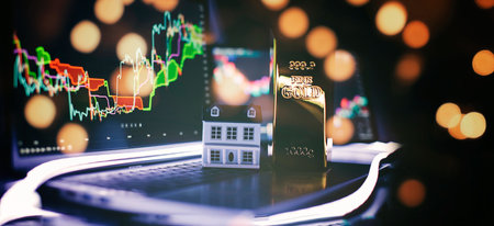 model of a small wooden house was chosen. building the conceptの写真素材