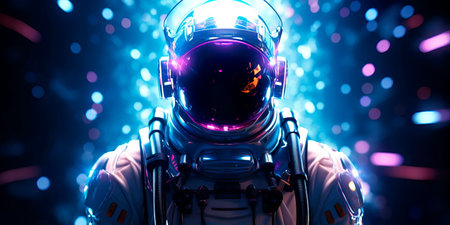 programmer in a space-age suit, symbolizing the future of coding in space technology. Generative AIの素材