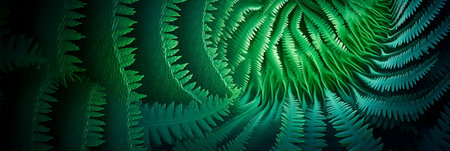 Fractal patterns inspired by the intricate blossoming of ferns and the symmetry of nature. Generative AIの素材