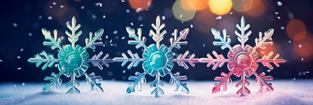 delicate snowflakes dancing in the air, each one unique and adding to the graceful of winter. Generative AIの素材