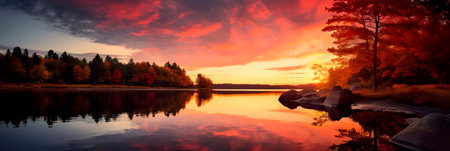 Harmonious composition inspired by the warm shades of the sunrise, Generative AIの素材