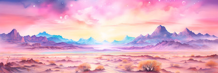 Whimsical desert mirage, with surreal landscapes and shimmering heat. Generative AIの素材