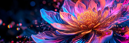 abstract flower petals forming a vibrant and futuristic floral arrangement.の素材