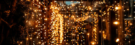 holiday festival backdrop:sparkle circle lit celebrations display.の素材