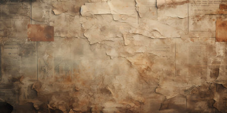 faded wallpaper, aged newsprint texture as backgroundの素材