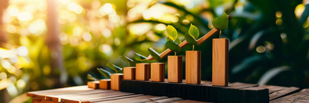 Diagram in volumetric style, business growth, where increasing levels indicate progress.の素材