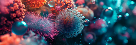 the world of microbes and viruses to study their structure and evolution.の素材