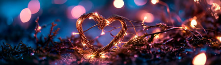 love knots using intertwined garlands to symbolize the unbreakable bond of love on Valentine's Day.の素材