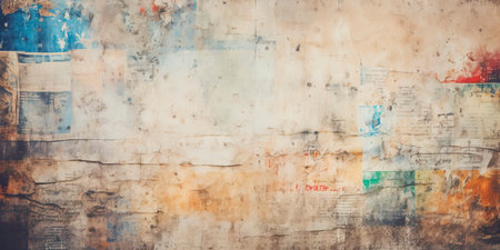 faded wallpaper, aged newsprint texture as backgroundの素材