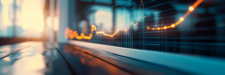 Diagram in volumetric style, business growth, where increasing levels indicate progress.の素材