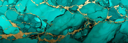seamless pattern featuring the elegance of turquoise and gold marble, offering a luxurious and eye-catching background.の素材