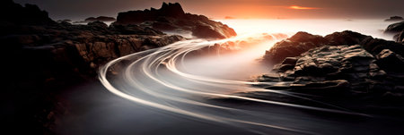 dynamic and abstract long exposure effect.の素材