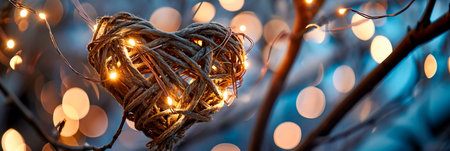love knots using intertwined garlands to symbolize the unbreakable bond of love on Valentine's Day.の素材