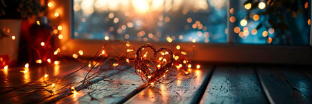 love knots using intertwined garlands to symbolize the unbreakable bond of love on Valentine's Day.の素材