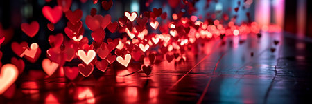 hearts background for Valentine's Day, adding a dynamic element to the festive background.の素材